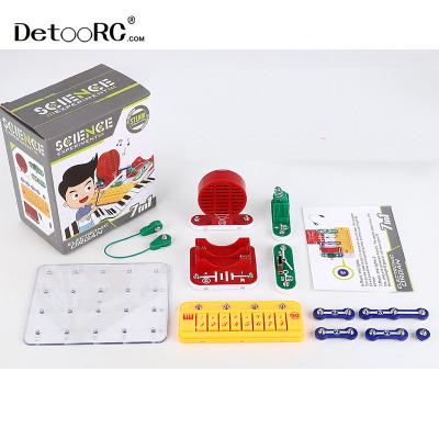 China Detoo DIY Plastic Science Educational Toys For Children Music Electronic Organ Building Blocks for sale