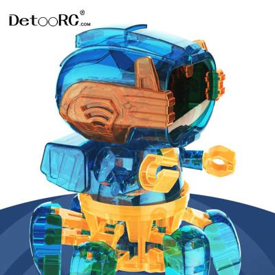 China Plastic Detoo DIY Push Back Six Claw Educational Robots For Kids Self Programming Intelligent Induction Robot Toys for sale