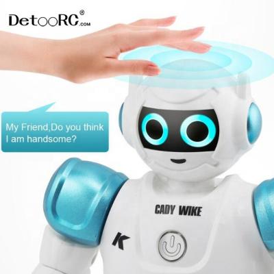 China Toy Detoo Battery Operated Child Electric Toy with LED Light Dancing and Singing Gesture RC Robot Toys Programming Children for sale