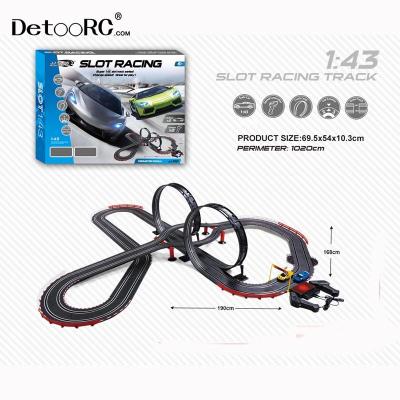 China Slot Toy Detoo 1:43 Scale Slot Racing Toy Car High Speed ​​Remote Track for sale