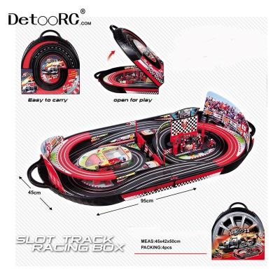 China 1:59 Foldable Slot Toy Detoo Easy Carry Double Rail Rc Electric Racing Track Sets Toys Carrera Miniature Racing Cars for sale