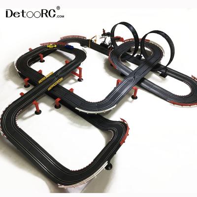 China Toy Detoo 1420cm kids slot fast ship ho slot race DIY rc toys track 1:43 electric racing tracks toy car miniature racing car for sale