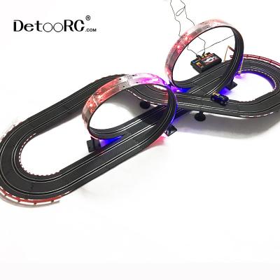 China With Detoo DIY Children's 913cm Light Slot Racing Car Sets With Light Electric RC Racing Tracks for sale