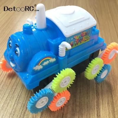 China Friction Toy Detoo Cartoon Car Train Toys Car Plastic 360 Degree Rolling Stunt Children Car Toys Train for sale