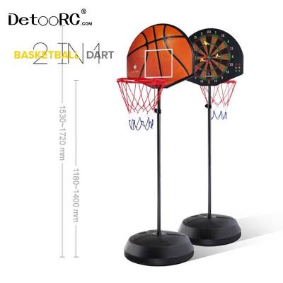 China Basketball Sport Toys Detoo Kids Sports Toys 2 In 1 Adjustable Target Stand For Kids Basketball Hoop for sale