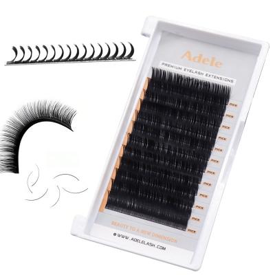 China Double Eyelash Extension Supplier Matte Black Ellipse Classic Individual Eyelash Extensions Double Tips Flat Eyelash Extensions for sale