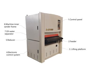 China Industrial Woodworking Process 450mm 630mm Hardwood Drum Sander Double Wide Belt Sanding for sale