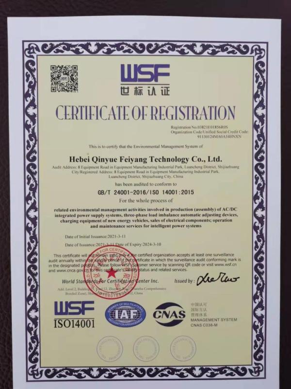 ISO14001 - Hebei Qinyue Feiyang Technology Co., Ltd.