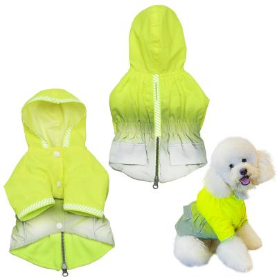 China High Quality Stocked Pet Winter Outfits Fluorescent Coating Dog Cat Coats Jackets Waterproof Gradient Plush Warmth Hoodies for sale