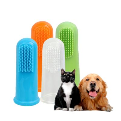 China Wholesale Bulk Eco-Friendly Durable Indestructible Soft Dog Stocked TPR Pet Finger Toothbrush Cat Teeth Dental Cleaning for sale