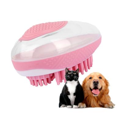 China Wholesale Soft Silicone Brush Dispenser Shampoo Brush Bath Massage Pet Stocked Rubber Bristle for Dogs Cats Shower Grooming for sale