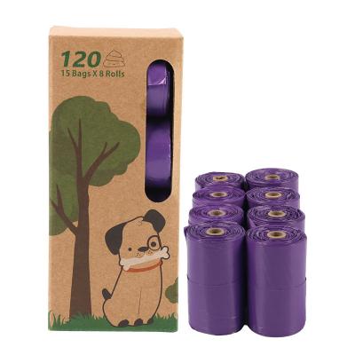 China Viable Proof High Quality Biodegradable Single Purple Environmental Vest Shape Pet Garbage Waste Dog Poop Bags for sale