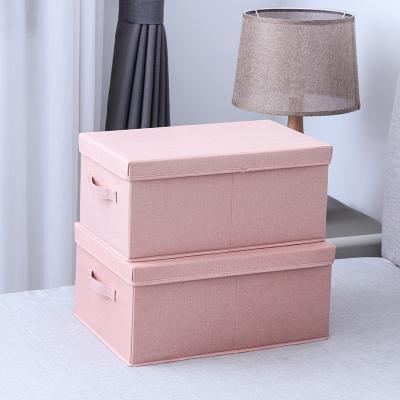 China Sustainable Portable Home Folding Cotton Organizer Fabric Canvas Storage Box for sale