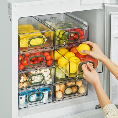 China Transparent Freshness Preservation Square Fridge Organizer Storage Box Food Storage Boxes for sale