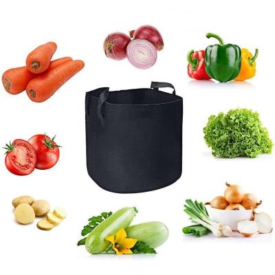 China Wholesale Greenhouse Indoor Outdoor Garden 5 7 10 15 25 30 100 Gallon Black Garden Plant Grow Bag For Vegetable Flower Pot for sale