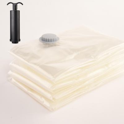 China Sustainable Vacuum Storage Bag For Compressed Tissue Sealed With Reusable Hand Pump Cover Clothes Comforter Organizer Travel for sale