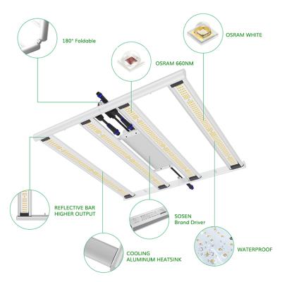 China new design 3ft x 3ft Full Spectrum+660nm 4bar led grow lights collapsible 200w led grow tent light for sale