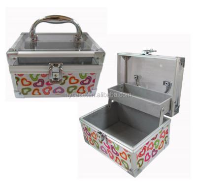 China See Photos Aluminum Makeup Artist Small Cosmetic Case Make Up Kit Box for sale