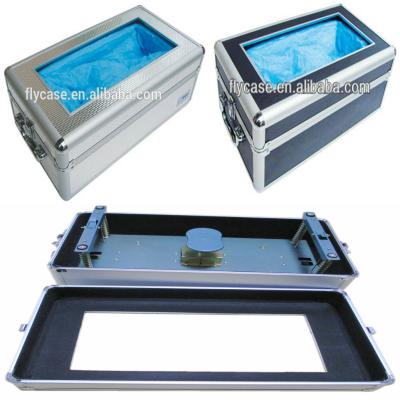 China See Photos 2021 Shoe Cover Dispenser With Suitcase And Metal Aluminum Core Machine Inside for sale