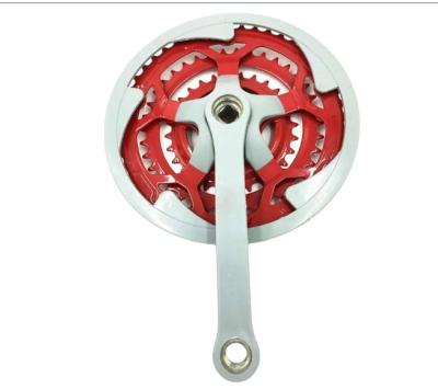 China Red Color Bicycle Chainwheel Crank 3 Speed Crankset 28 38 48 T 165 MM for sale