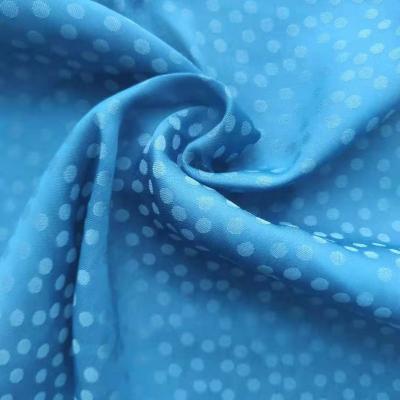 China Fashion compound anti-static silk like fabric sea-island polyester satin fabric jacquard for women's dress and home decoration for sale