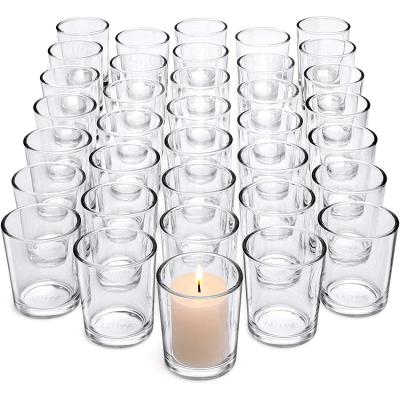 China Home Decoration Home Decor Wedding Propose Holiday Home Clear Glass Table Tealight Candle Holder Glass Votive Candle Holders for sale