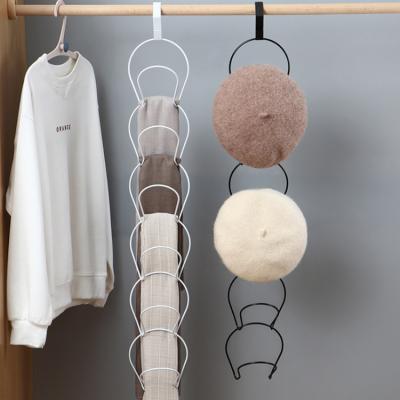 China 5pcs Iron Hat Rack Baseball Cap Hanger Storage Hat Organizer For Door Wall Expandable Expandable Cabinet Bathroom Worked for sale