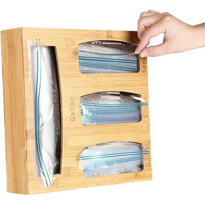 China Sustainable Bamboo Bag Storage Drawer Organizer Ziplock Organizer for sale