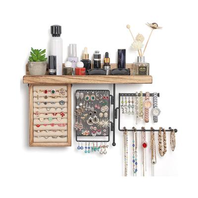 China Jewelry Organizer & Decoration Jewelry Organizer & Decoration Wall Mount Necklace Bracelet Jewelry Holder Ear Studs Hanging Earring Holder Jewelry Organizer for sale