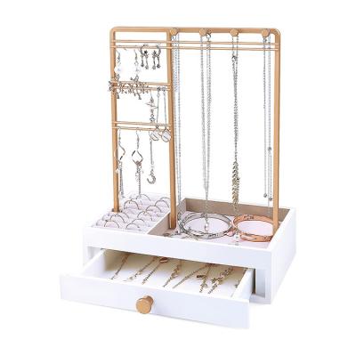 China Jewelry Organizer & Decoration Jewelry Organizer & White Jewelry Display Rack Decoration Table Necklace Rings Organizer Bracelets Jewelry Rack Stands for sale