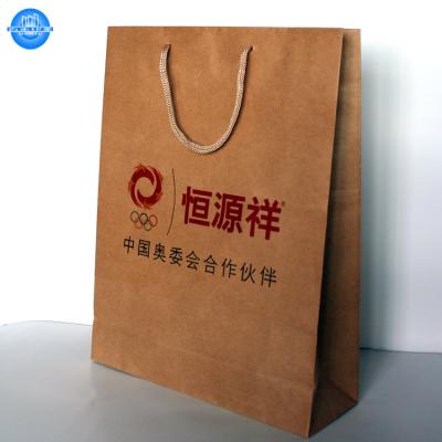 China Recyclable Low Price Custom Logo Printing Kraft Paper Bag With Cotton Spill Protection Device for sale