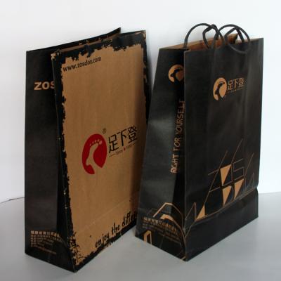 China Recyclable Tote Bag Custom Design Your Own Logo Flat Handle Carry On Brown Kraft Paper Bag for sale