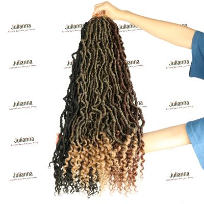 China Julianna Crochet Braids Hair Goddess Synthetic Hair Goddess Synthetic Hair Goddess Locs Premium Faux Curly Wavy Tips for sale