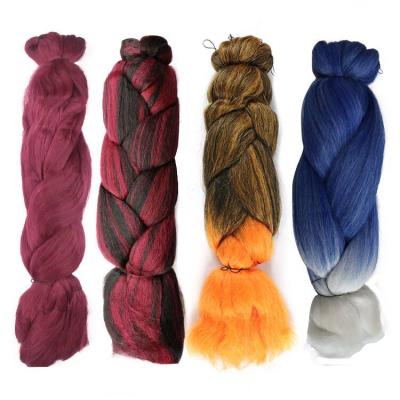 China Wholesale Premium Cabelo 82Inch 400G Synthetic Fiber Jumbo Braid Hair Julianna 399G Ombre Premium Soft Extensions New for sale