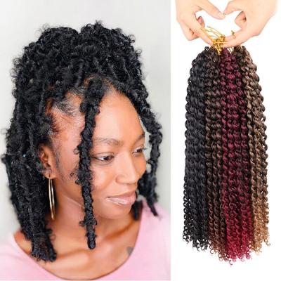 China Premium 613 Fiber Ghana Ombre 613 Quick Delivery Pre Looped Braiding Hair 18 Inch Long Water Wave Crochet Passion Twist Hair for sale