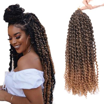 China Best Selling Synthetic Fiber Ombre Hair Wigs 14Inch 18Inch Premium Quality Spring Pre Twisted Passion Twist Crochet Hair Green Water Wave for sale