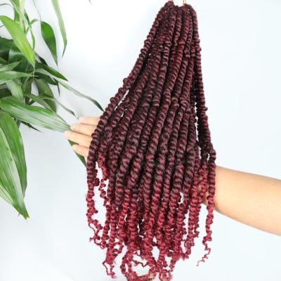 China Julianna Hair Wholesale Price Premium Synthetic Fiber Pretwisted Curly Long 22 Inch Pre Twisted 24 Inch Passion Twist Pre Crochet Braiding Hair for sale