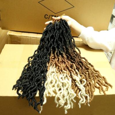 China Premium Fiber Hair Julianna Synthetic Crochet Braid Hair Extensions 18 Inch Pre Looped Ombre Curls Wholesale Hair Ot30 Wavy for sale