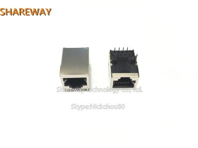 China 1000Base-T PoE RJ45 Connector , J1L-0103NL POE RJ45 Jack Single Port for sale