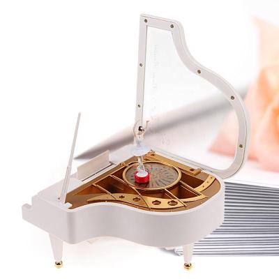 China ABS Operate Musical Boxes Piano Model Dancing Ballerina Music Box Romantic Classic Home Birthday Wedding Gift Hand Crank Decoration for sale