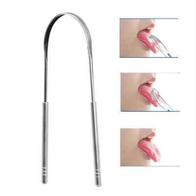 China Freshing Oral Breath Brush Tongue Scraper Stainless Steel Coated Tongue Toothbrush Oral Hygiene Care Cleaning Tools TS008 for sale