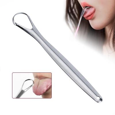 China 1PC Stainless Steel Tongue Scraper Remover Breath Metal Srapes Reusable Oral Liner Cool Mouth Sweep Oral Care Tools TC018 for sale