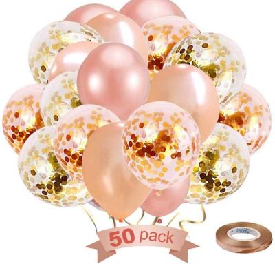 China 100% Rose Gold Confetti Balloon Kit Eco-Friendly for sale