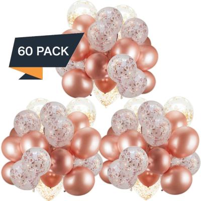 China 100% Eco-friendly Rose Gold Confetti Balloon Pack Party Decoration Sets for sale