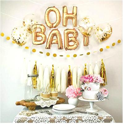 China 100% Eco-Friendly Oh Baby Letter Foil Balloon Baby Showers Balloon Gender Reveal Party Decorations for sale