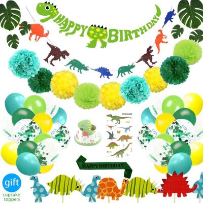 China 100% Eco-friendly Dinosaur Birthday Party Decoration Supplies Sets for sale