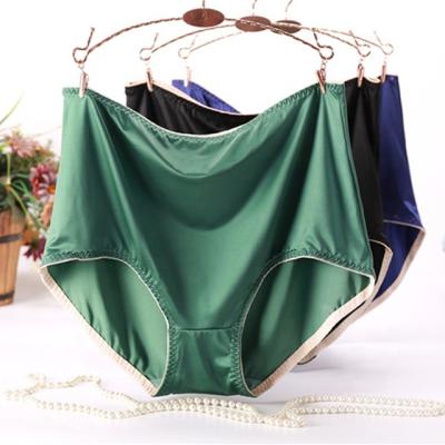 China Antibacterial High Fat Plus Size Breathable Satin Seamless Panties For Women for sale