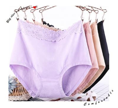 China Wholesale Women Price Pattern Breathable High Waist Cotton Antibacterial Cheap Underwear Plus Size Panties for sale