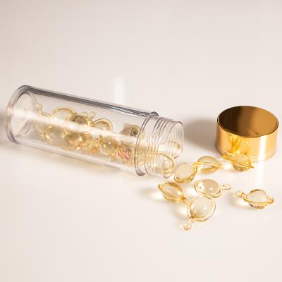 China Empty Moisturizer Hair Oil Serum Capsule Gold for sale