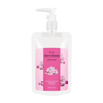 China Natural Organic Moisturizer Pink Cherry Blossom Body Lotion Skin Care Set For Women for sale